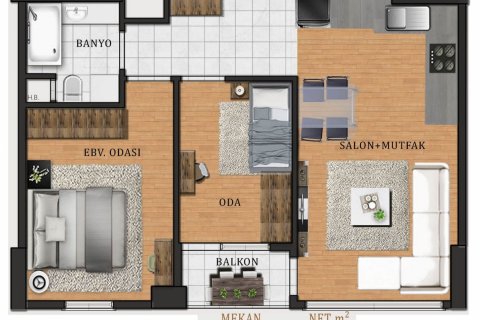 2+1 Lejlighed i Kartal, Istanbul, Tyrkiet Nr. 187161 - 12