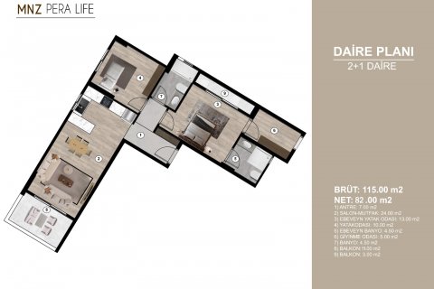 2+1 Lägenhet  i Erdemli, Mersin, Turkiet Nr. 192771 - 14