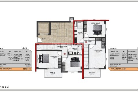 2+1 Lejlighed  i Alanya, Antalya, Tyrkiet Nr. 186751 - 28