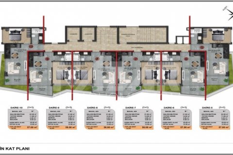 1+1 Lägenhet  i Alanya, Antalya, Turkiet Nr. 189781 - 9