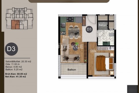 Продажа квартиры  в Мезитли, Мерсине, Турция 2+1, 95м2, №186995 – фото 28