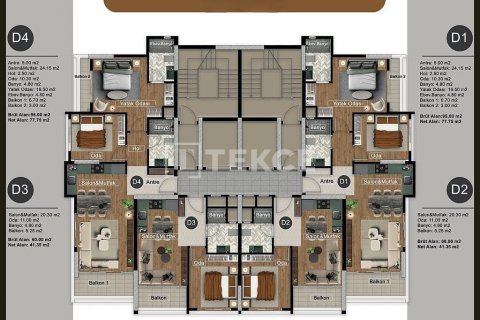Продажа квартиры  в Мезитли, Мерсине, Турция 2+1, 95м2, №186995 – фото 25