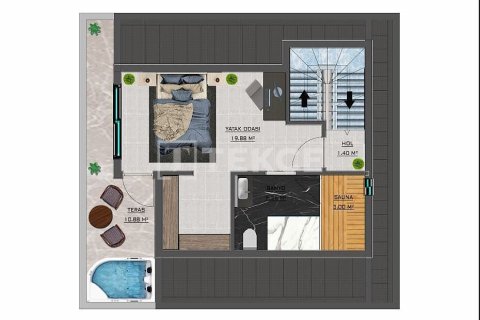 3+1 Villa i Alanya, Antalya, Tyrkia Nr. 193054 - 18