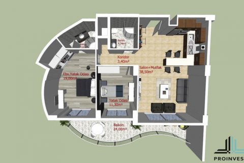 آپارتمان در  Iskele ، ترکیه 80 متر مربع.  شماره 186182 - 27