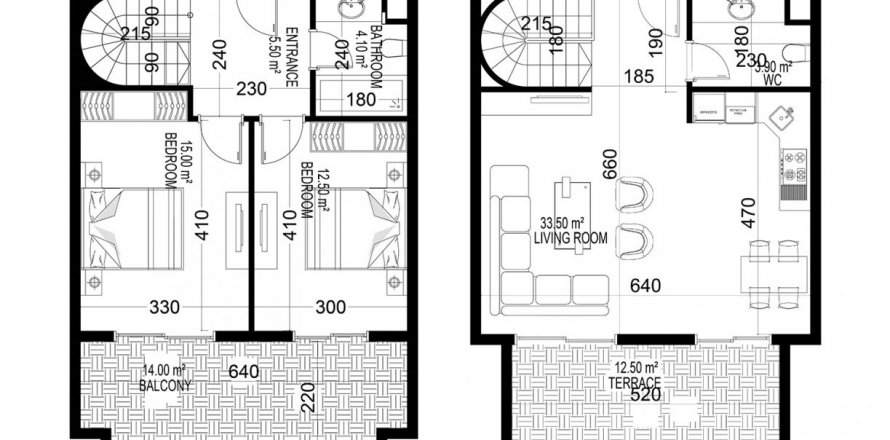 2+1 Takvåning i Yekta Kingdom Premium, Mahmutlar, Antalya, Turkiet Nr. 185032