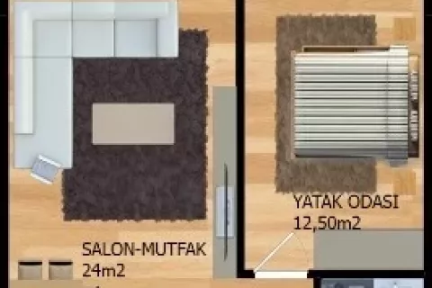 Продажа квартиры  в Аланье, Анталье, Турция 1+1, 52.5м2, №189444 – фото 28
