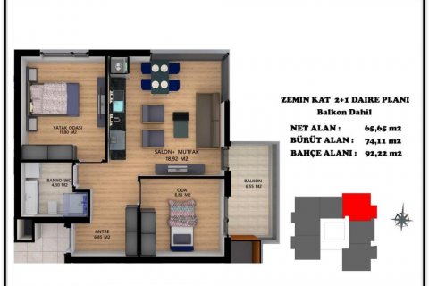 Продажа квартиры  в Анталье, Турция 2 комн., 56м2, №186288 – фото 10