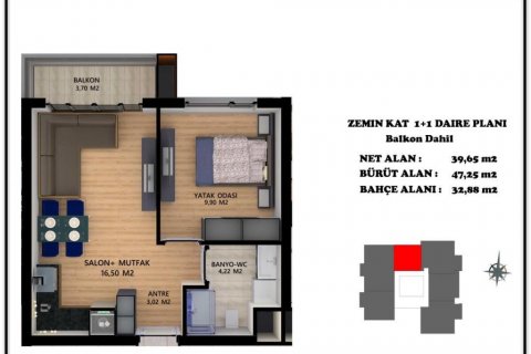 Продажа квартиры  в Анталье, Турция 2 комн., 56м2, №186288 – фото 15