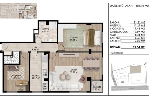 Продажа квартиры  в Бешикташе, Стамбуле, Турция 3 комн., 59м2, №183784 – фото 13