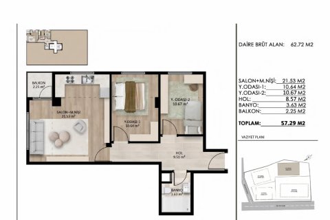 Продажа квартиры  в Бешикташе, Стамбуле, Турция 3 комн., 59м2, №183784 – фото 9