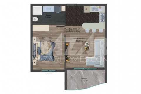 1+1 Leilighet  i Alanya, Antalya, Tyrkia Nr. 189804 - 15