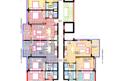 1+1 Lejlighed  i Alanya, Antalya, Tyrkiet Nr. 181982 - 29