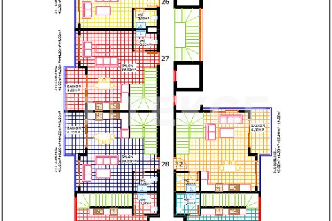 1+1 Lejlighed  i Alanya, Antalya, Tyrkiet Nr. 181982 - 25