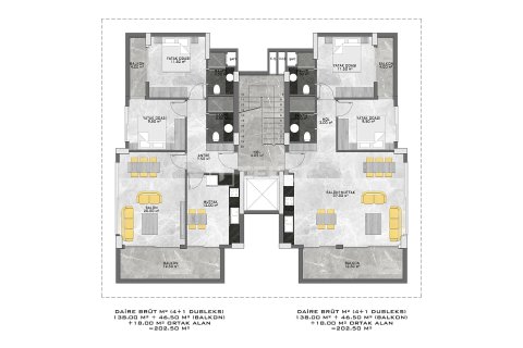 Продажа пентхауса в Аланье, Анталье, Турция 4+1, 238м2, №178325 – фото 19