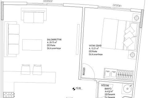 Продажа квартиры  в Аксу, Анталье, Турция 1+1, 61м2, №189478 – фото 18