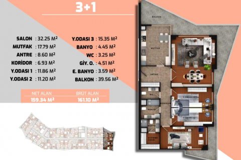 Apartment for sale  in Istanbul, Turkey, 189m2, No. 186338 – photo 26