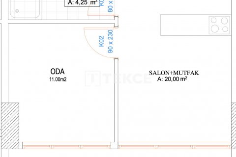 1+1 Leilighet  i Izmir, Tyrkia Nr. 191295 - 13