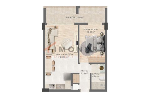 Продажа квартиры  в Аксу, Анталье, Турция 2+1, 85м2, №191505 – фото 9