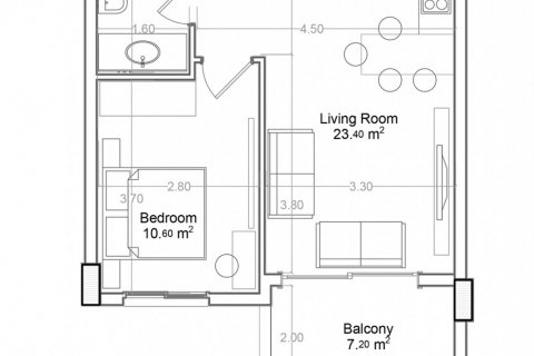 آپارتمان در در Yekta Green Life Gazipasa Residence Gazipasa ، ترکیه 1 خوابه ، 50.5 متر مربع.  شماره 160731