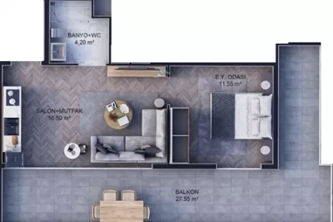 Продажа квартиры в Кепезе, Чанаккале, Турция 1+1, 84м2, №183002 – фото 18