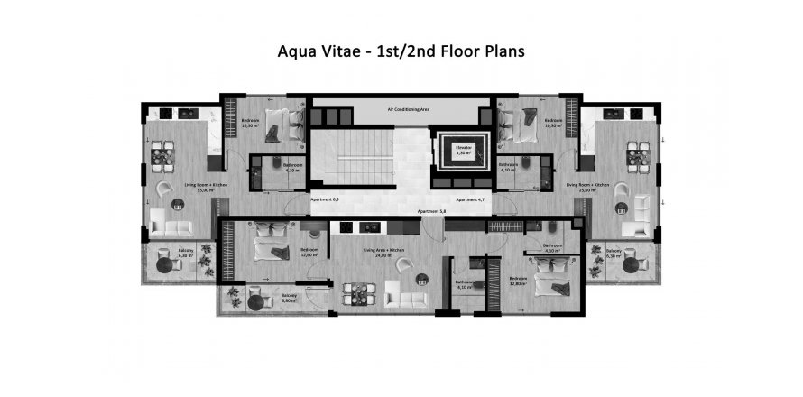 نقشه طبقه Layout1BR-45