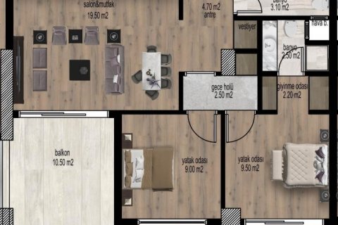 Apartment for sale  in Mersin, Turkey, 90m2, No. 186119 – photo 17