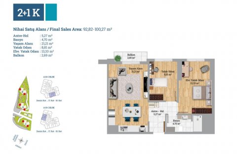 Продажа квартиры  в Стамбуле, Турция, 93м2, №186064 – фото 19