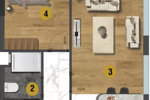 1+1 Lejlighed i Mugla, Tyrkiet Nr. 183342 - 11