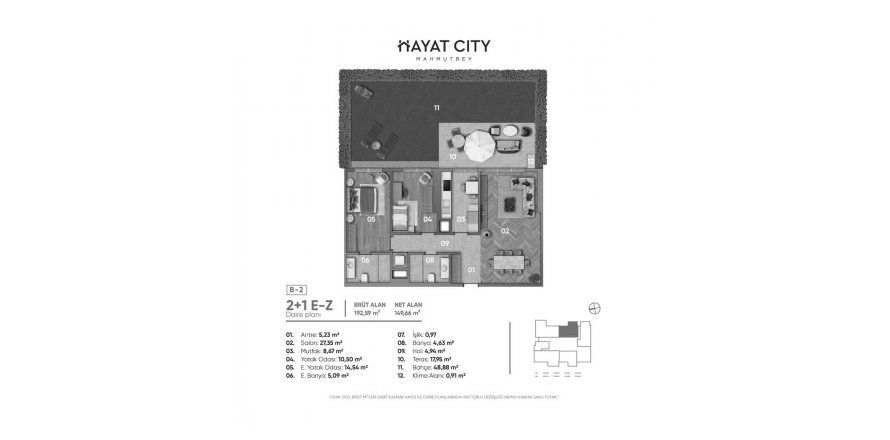 Daire planı 2BR-54