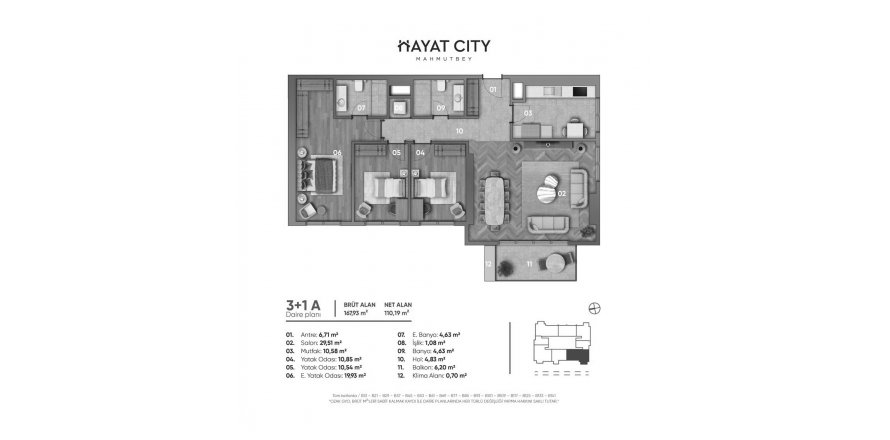 Daire planı Layout3BR-55