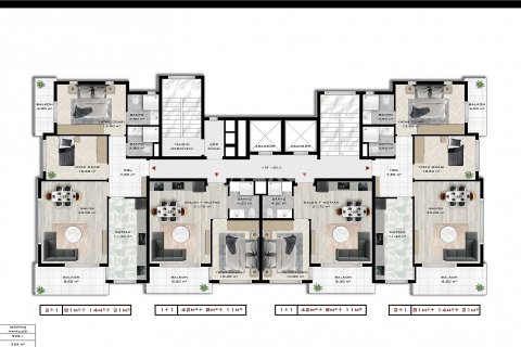 2+1 Wohnung  in Alanya, Antalya, Türkei Nr. 193290 - 7