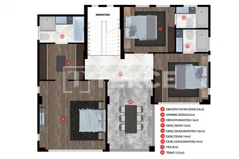 4+1 Villa i Erdemli, Mersin, Tyrkia Nr. 191595 - 15
