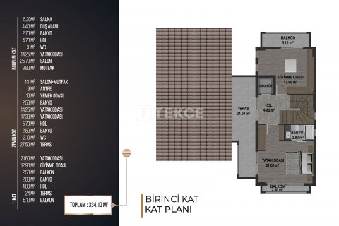 4+1 Villa  i Kusadasi, Aydin, Tyrkia Nr. 211666 - 15