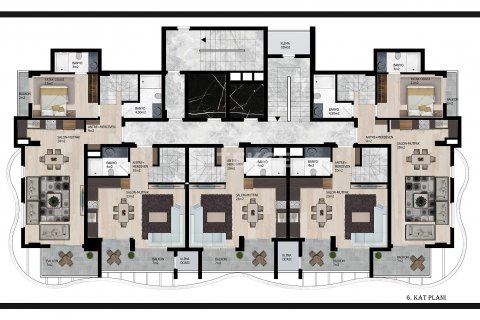 پنت هاس در  Alanya ، ترکیه 2 خوابه ، 115 متر مربع.  شماره 211671 - 20