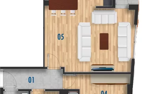 آپارتمان در  Mugla ، ترکیه 2 خوابه ، 85 متر مربع.  شماره 189416 - 18