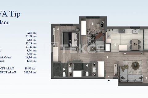 3+1 Lägenhet  i ankara, Turkiet Nr. 184030 - 23