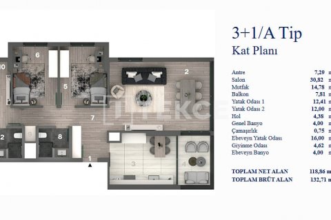 3+1 Lägenhet  i ankara, Turkiet Nr. 184030 - 26