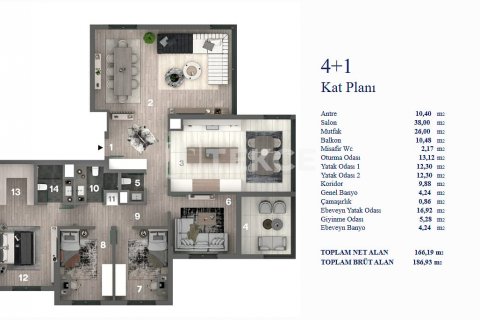 3+1 Lägenhet  i ankara, Turkiet Nr. 184030 - 28