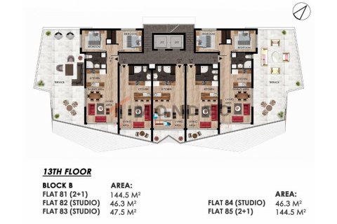 آپارتمان در Northern Cyprus ، ترکیه 2 خوابه ، 140 متر مربع. شماره 184045 - 20