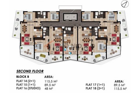 آپارتمان در Northern Cyprus ، ترکیه 2 خوابه ، 140 متر مربع. شماره 184045 - 18