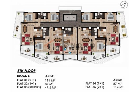 آپارتمان در Northern Cyprus ، ترکیه 2 خوابه ، 140 متر مربع. شماره 184045 - 19