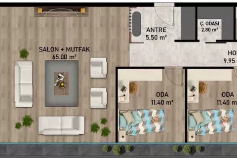 4+1 Leilighet  i Aksu, Antalya, Tyrkia Nr. 182858 - 12