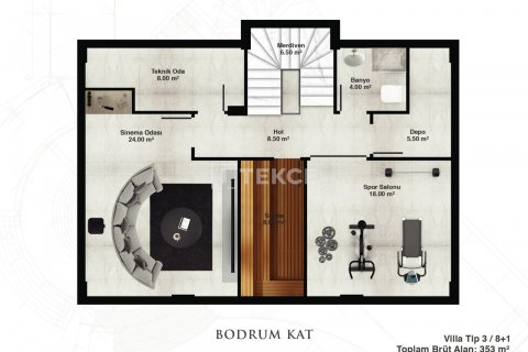 Продажа виллы  в Аланье, Анталье, Турция 4+1, 300м2, №191653 – фото 23