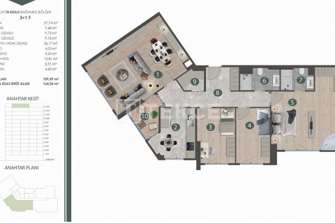 3+1 Lejlighed  i Istanbul, Tyrkiet Nr. 194281 - 13