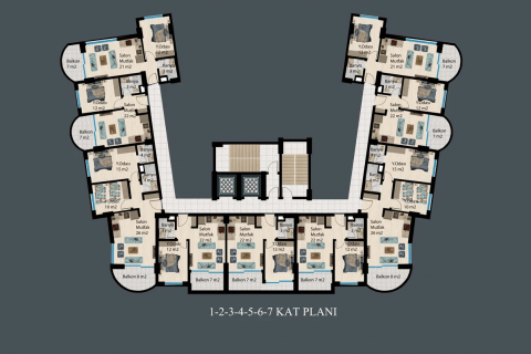 1+1 Lejlighed  i Demirtas, Alanya, Antalya, Tyrkiet Nr. 180011 - 14
