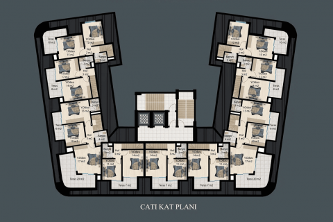 1+1 Lejlighed  i Demirtas, Alanya, Antalya, Tyrkiet Nr. 180011 - 16