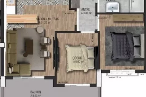 2+1 Wohnung  in Aksu, Antalya, Türkei Nr. 183489 - 28