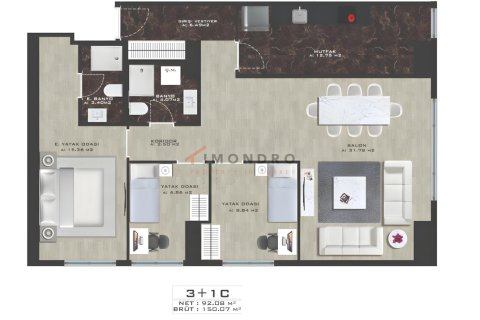 Продажа квартиры  в Кадыкёе, Стамбуле, Турция 3+1, 138м2, №165344 – фото 17
