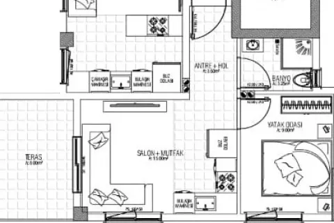 1+1 Lejlighed  i Tyrkiet Nr. 189419 - 21