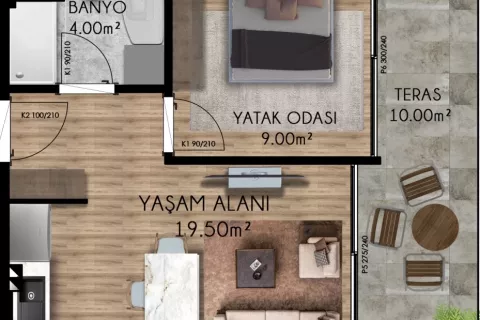 Продажа квартиры  в Аксу, Анталье, Турция 1+1, 79.6м2, №183303 – фото 18